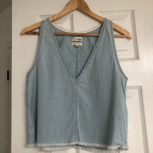 Aritzia/Wilfred Denim Short Sleeve Tank